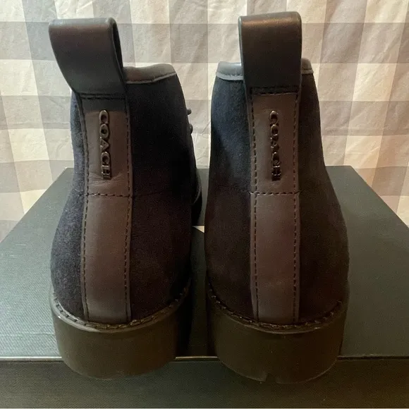 Coach Mens Desert Midnight Navy Suede Ankle Boots 9.5D