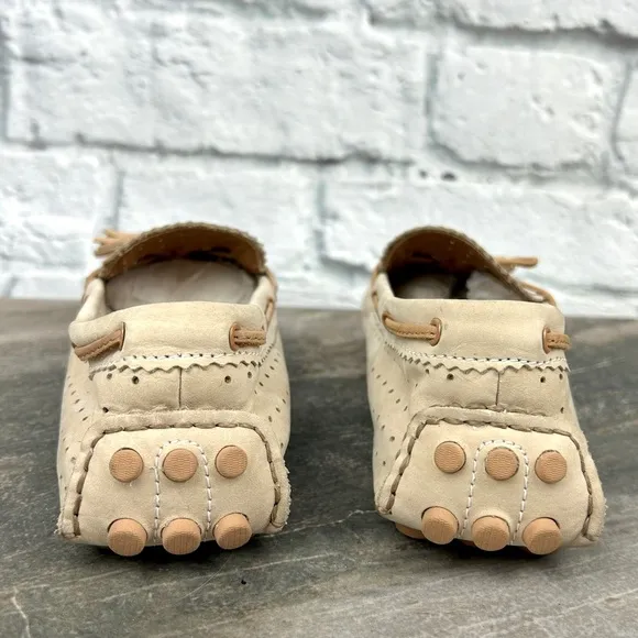 COACH Nadia Cream Tan Leather Women’s Loafers with Tassels Size 8.5