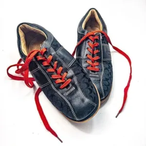 Coach Noella Black Leather and Canvas Sneakers Sz 5M