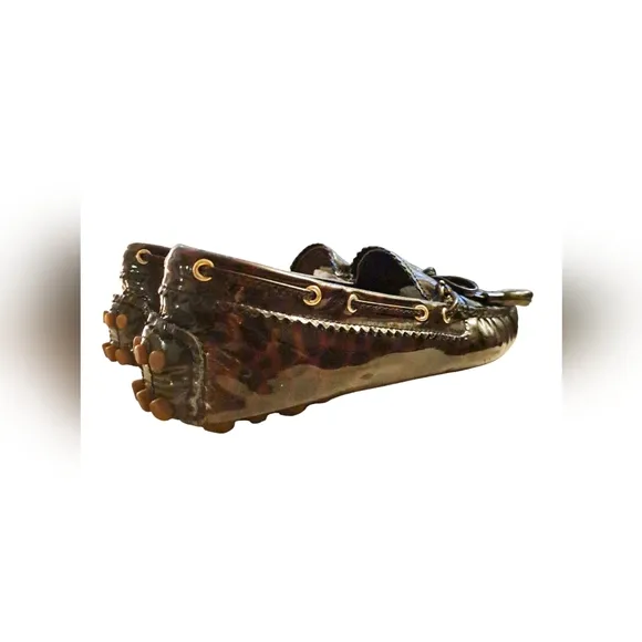 Coach Patent Loafer. Animal Print design. Tassels. Size 7 1/2 B.