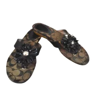 Coach Sandals Suki Black Daisy Women's Sandals Size 7