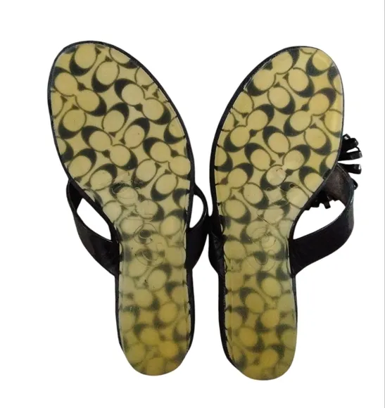 Coach Sandals Suki Black Daisy Women's Sandals Size 7