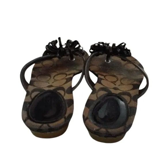 Coach Sandals Suki Black Daisy Women's Sandals Size 7