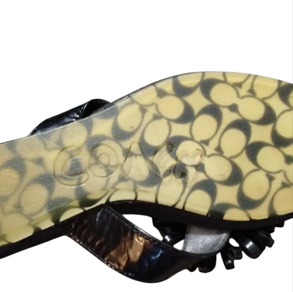 Coach Sandals Suki Black Daisy Women's Sandals Size 7
