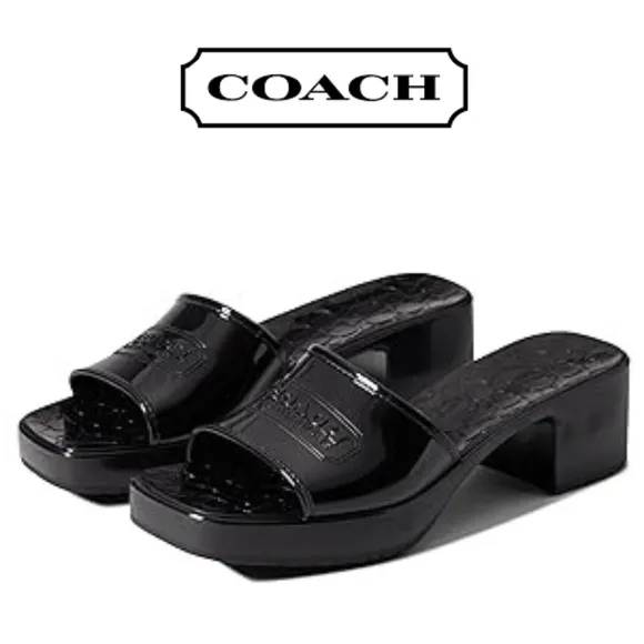 Coach Scarlett Rubber Sandal Black 7 B (M)
