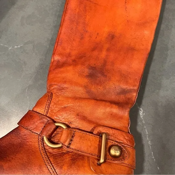 Coach sz 6 Natalie chestnut leather brass riding boots