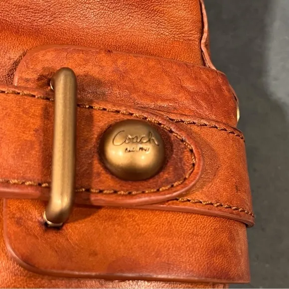 Coach sz 6 Natalie chestnut leather brass riding boots