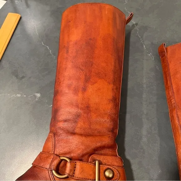 Coach sz 6 Natalie chestnut leather brass riding boots