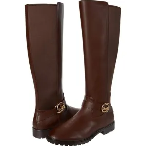 Coach Women's Walnut Farrah Leather Riding Boots Sz 5 Eu 35.5