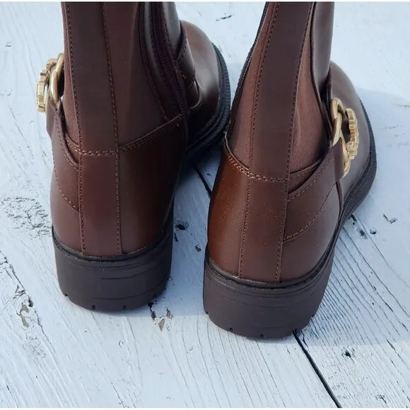 Coach Women's Walnut Farrah Leather Riding Boots Sz 5 Eu 35.5