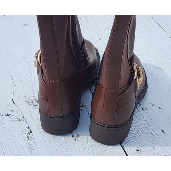 Coach Women's Walnut Farrah Leather Riding Boots Sz 5 Eu 35.5