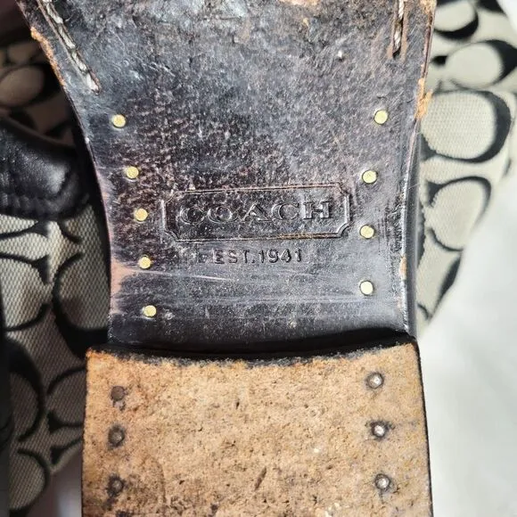 Coach Logo Chrissi Black Riding Boots