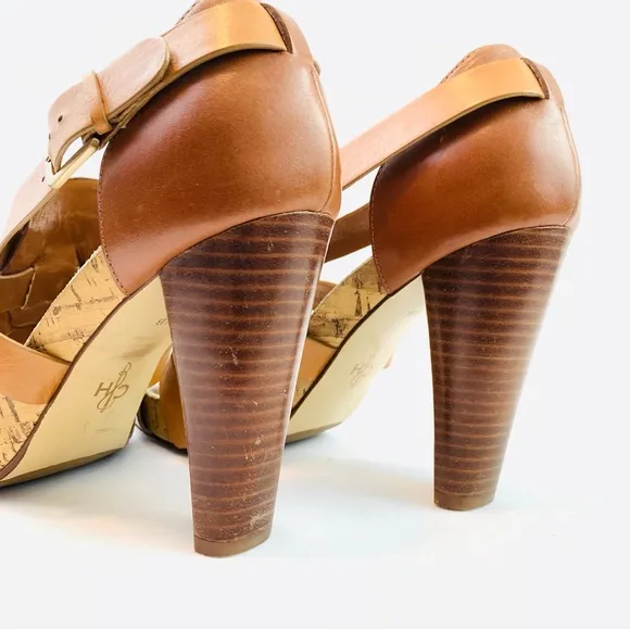 Cole Haan Air Jocelyn Brown Woodbury Leather heeled sandals size 8