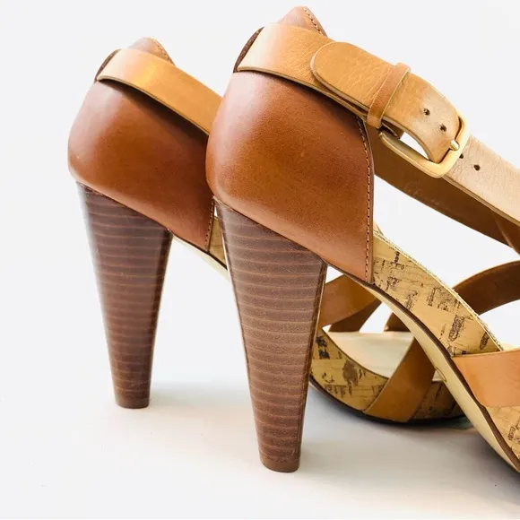 Cole Haan Air Jocelyn Brown Woodbury Leather heeled sandals size 8