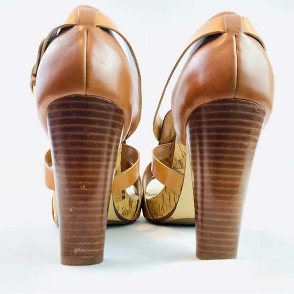 Cole Haan Air Jocelyn Brown Woodbury Leather heeled sandals size 8