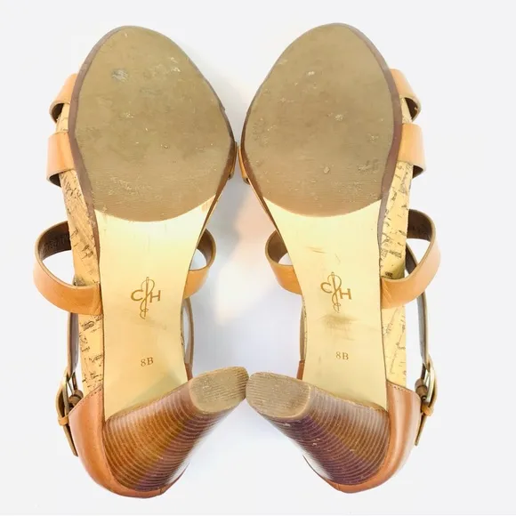 Cole Haan Air Jocelyn Brown Woodbury Leather heeled sandals size 8