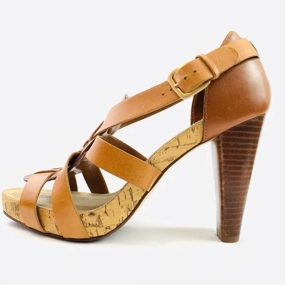 Cole Haan Air Jocelyn Brown Woodbury Leather heeled sandals size 8