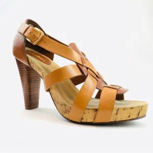 Cole Haan Air Jocelyn Brown Woodbury Leather heeled sandals size 8
