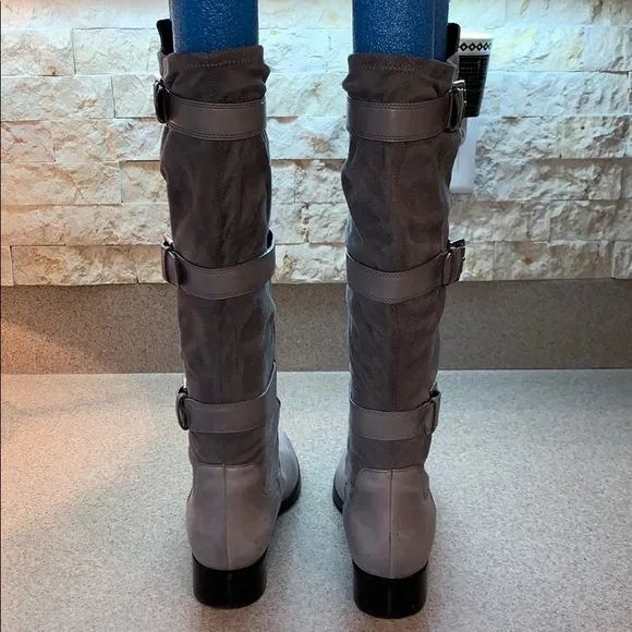 Cole Haan Avalon Tall Riding Boots Grey Leather  (Nike) Sz 10