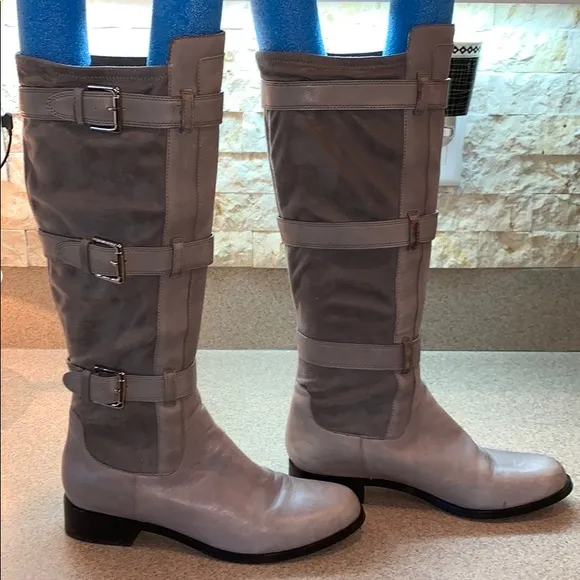 Cole Haan Avalon Tall Riding Boots Grey Leather  (Nike) Sz 10