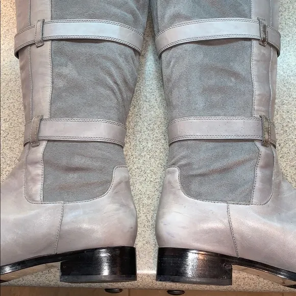 Cole Haan Avalon Tall Riding Boots Grey Leather  (Nike) Sz 10