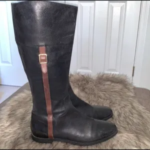 Cole Haan black &amp; brown leather riding boots SZ 10 B