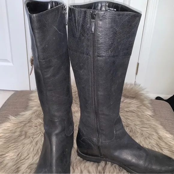Cole Haan black &amp; brown leather riding boots SZ 10 B