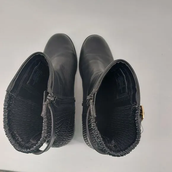 Cole Haan Black Boots W12055 Stretch Buckle Size 9B Leather