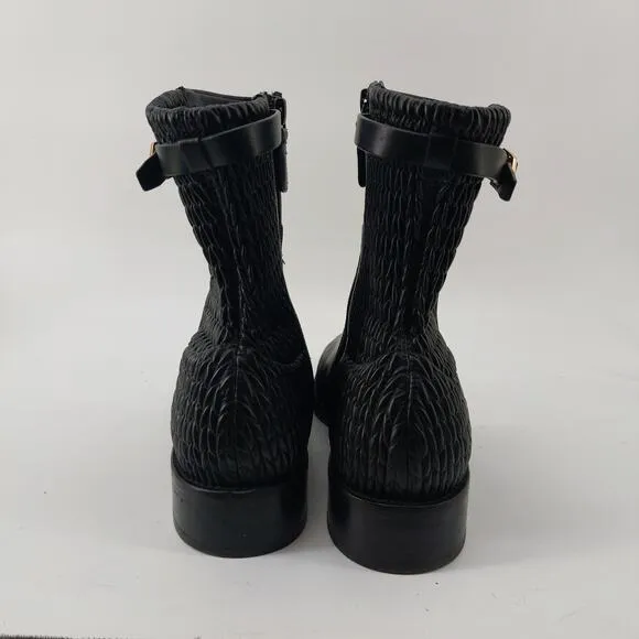 Cole Haan Black Boots W12055 Stretch Buckle Size 9B Leather