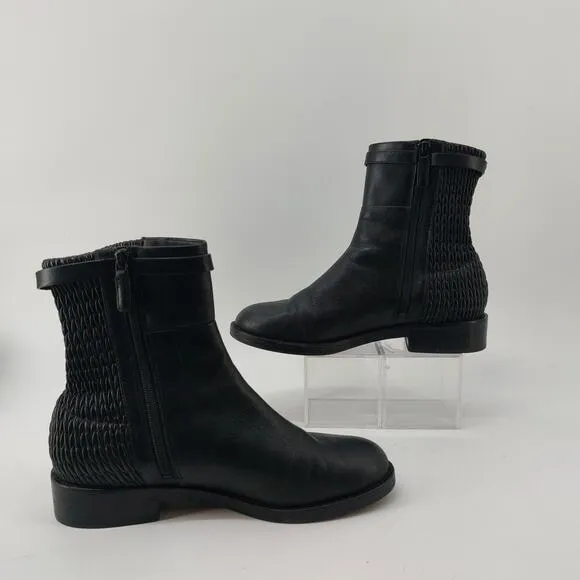 Cole Haan Black Boots W12055 Stretch Buckle Size 9B Leather