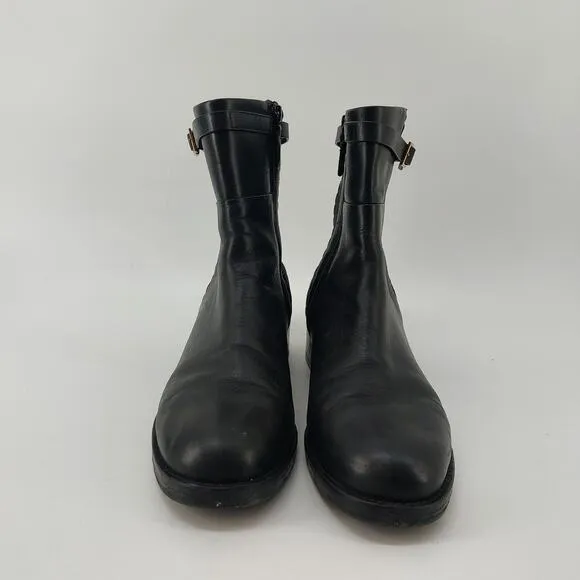 Cole Haan Black Boots W12055 Stretch Buckle Size 9B Leather