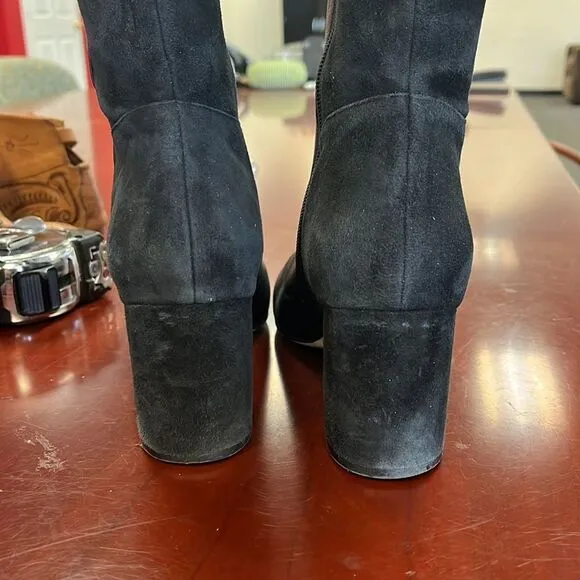 Cole Haan Black Leather Back Stretch Boots sz 8