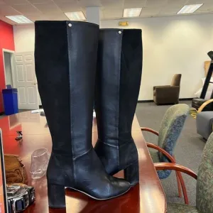 Cole Haan Black Leather Back Stretch Boots sz 8