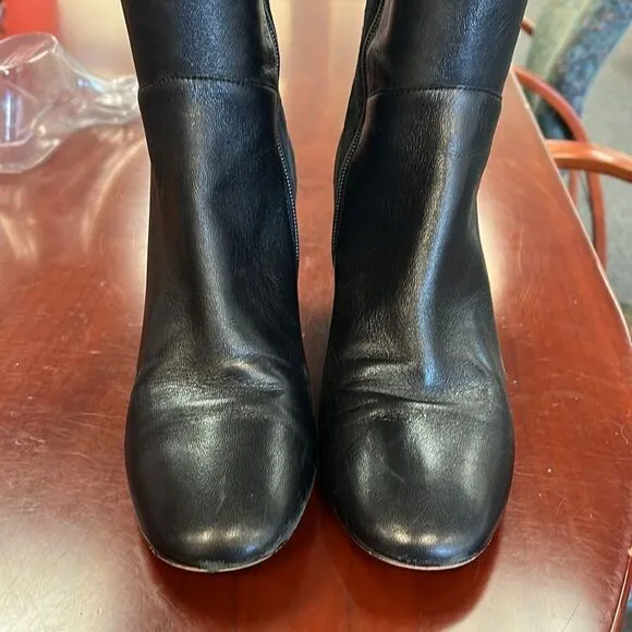Cole Haan Black Leather Back Stretch Boots sz 8