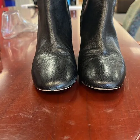 Cole Haan Black Leather Back Stretch Boots sz 8