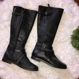 Cole Haan Black Leather Riding Boots
