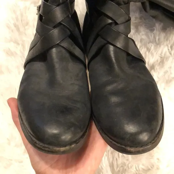 Cole Haan Black Leather Riding Boots