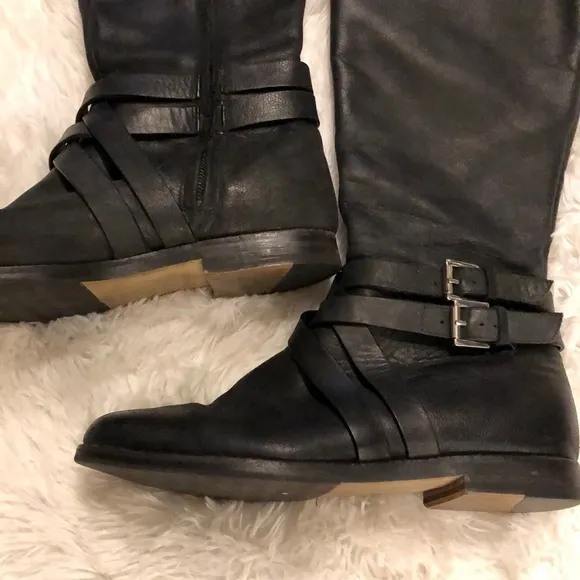 Cole Haan Black Leather Riding Boots