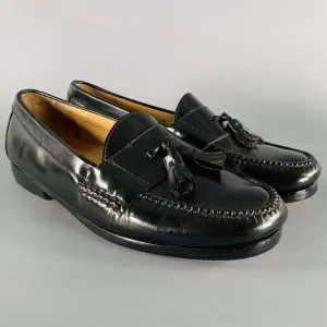 COLE HAAN Black Leather Tassels Loafers