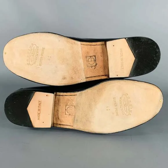 COLE HAAN Black Leather Tassels Loafers