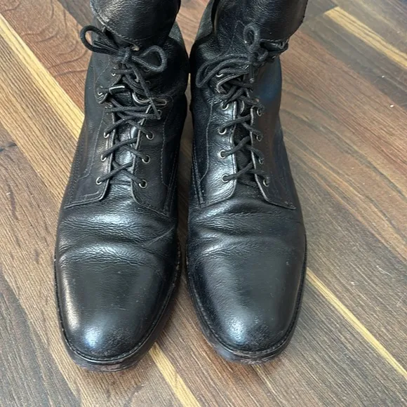 Cole Haan Black Leather Zip, Buckle &amp; Lace 17” Tall Knee-High Riding Boots Sz 9