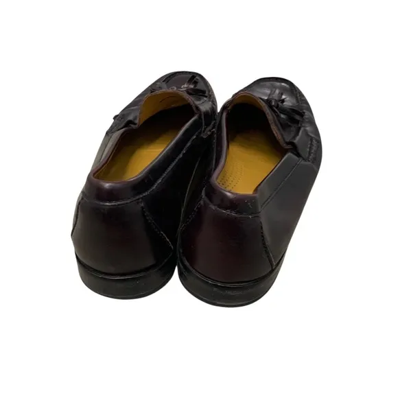 Cole Haan City Loafers Dress Shoes Mens Size 11 Burgundy Leather Tassels Slip On