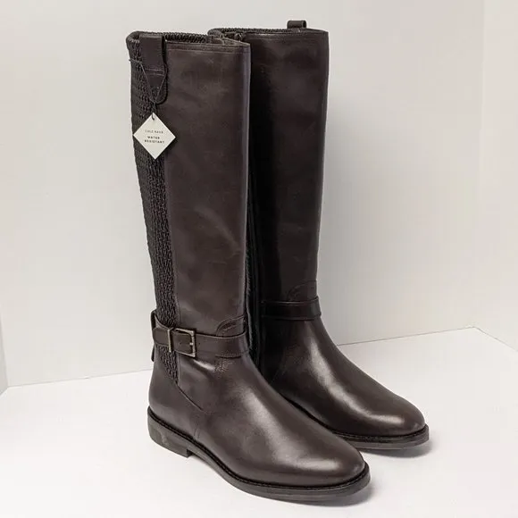 Cole Haan Clive Stretch Boots, Dark Chocolate Leather, Women's 7.5 M