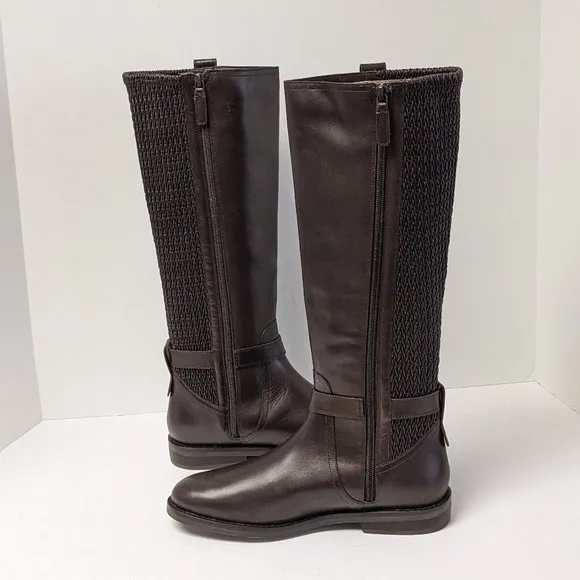 Cole Haan Clive Stretch Boots, Dark Chocolate Leather, Women's 7.5 M