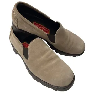 Cole Haan Country Stylish Suede Slip on Loafers, Tan, New cond., Ladies Size 7