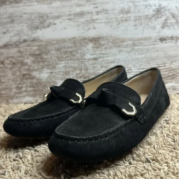 Cole Haan Evelyn Bow Driver (Black Nubuck (Akuya)) Women's  sz 6.5
