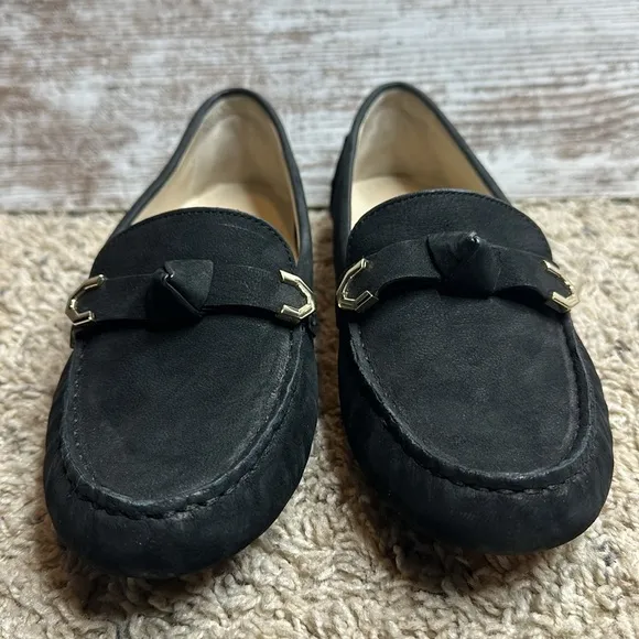 Cole Haan Evelyn Bow Driver (Black Nubuck (Akuya)) Women's  sz 6.5