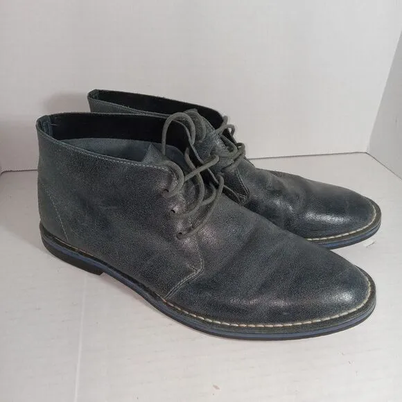 Cole Haan Glenn Chukka Blue Gray Desert Leather Boots Men's 11.5M C10999