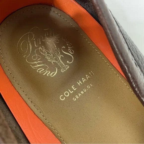 Cole Haan Grand OS Leather Red Brown Slip ON Loafers