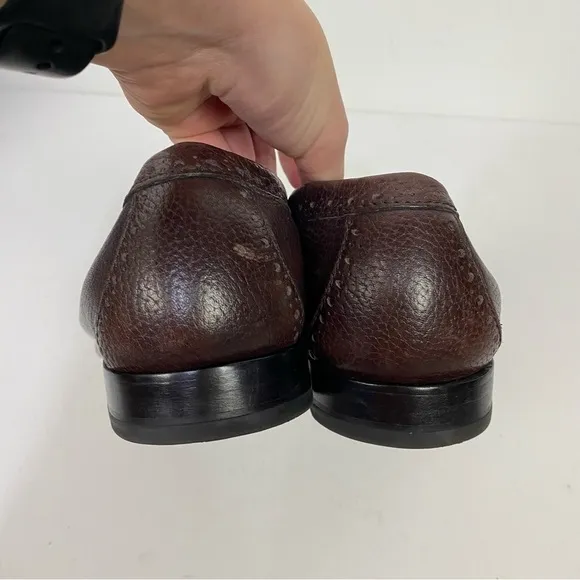 Cole Haan Grand OS Leather Red Brown Slip ON Loafers